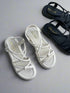 Multi Strap Sling Open Toe Flat